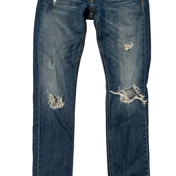 Rag & Bone Dre Distressed Low-Rise Slim Jeans in Canyon Wash, Sz 26 - Picture 9 of 15